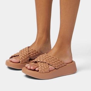 Fitflop Woven Leather Flatform Cross Sandals